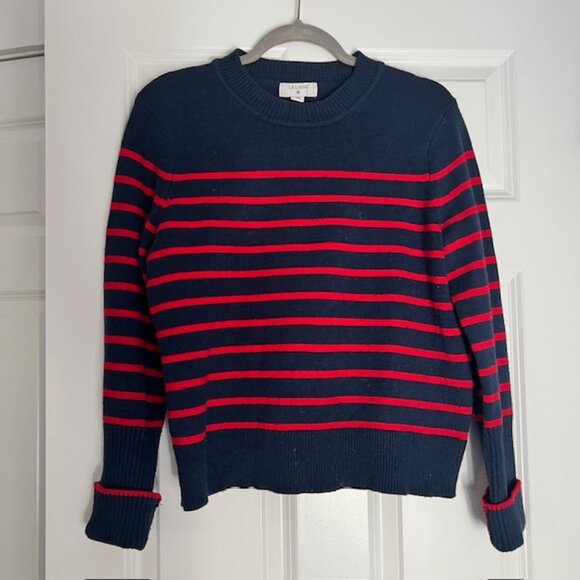 La Ligne Sweaters - La Ligne Sweater Striped Navy and Red